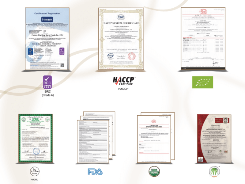 Quality Certification of King David Foods